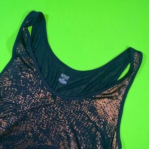 ANA‎ A New Approach Womens Black Copper Snake Print Tank Top M Medium